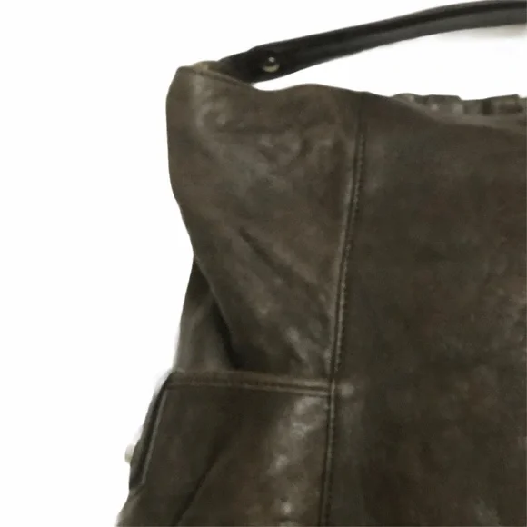 Junior Drake Hobo Bag Supple Italian Leather Large Lambskin Brown Chocolate EUC - Picture 5 of 12